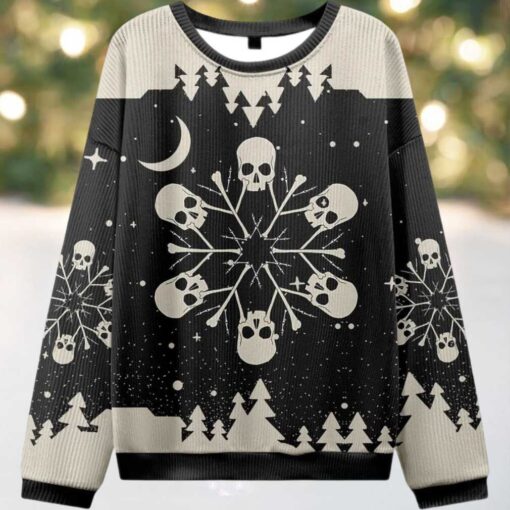 2025 Snowflake Skull Ugly Christmas Sweater