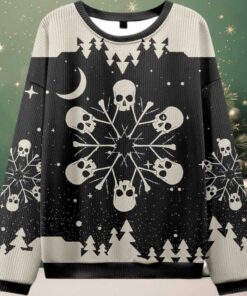 2025 Snowflake Skull Ugly Christmas Sweater