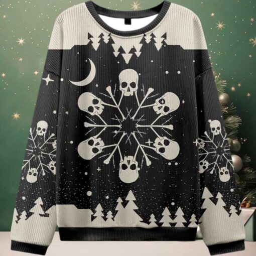 2025 Snowflake Skull Ugly Christmas Sweater