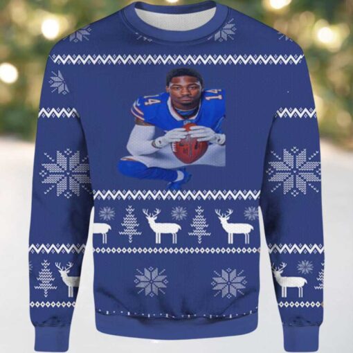 2025 Stefon Diggs Bills Ugly Christmas Sweater