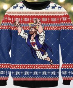 2025 Super Jesus Ugly Christmas Sweater