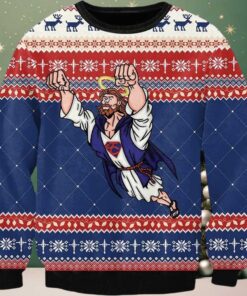2025 Super Jesus Ugly Christmas Sweater