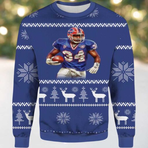 2025 Thurman Thomas Bills Ugly Christmas Sweater