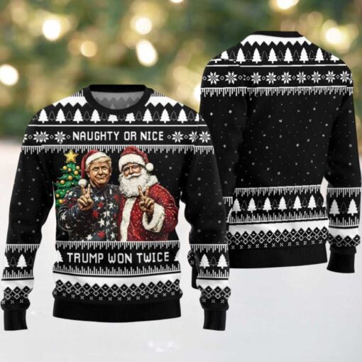 2025 Trump And Santa Ugly Christmas Sweater