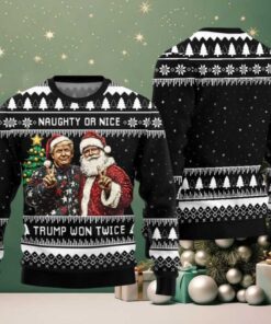 2025 Trump And Santa Ugly Christmas Sweater