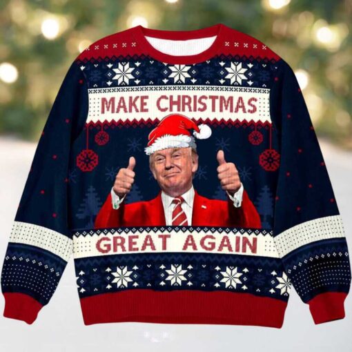 2025 Trump Maga Make Christmas Great Again Ugly Christmas Sweater