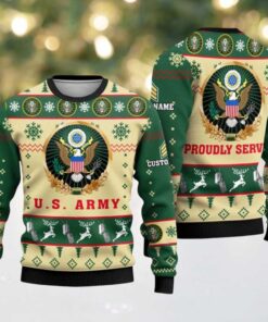 2025 US Army Proudly Served Veterans Ugly Christmas Sweater
