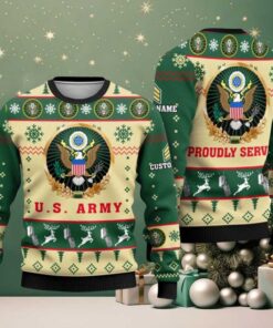 2025 US Army Proudly Served Veterans Ugly Christmas Sweater