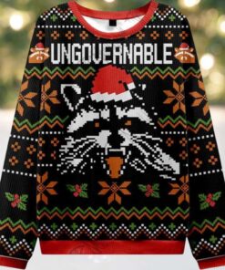 2025 Ungovernable Racoon Ugly Christmas Sweater