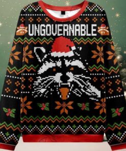 2025 Ungovernable Racoon Ugly Christmas Sweater