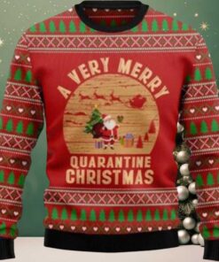 A Very Merry Quarantine Christmas Ugly Sweater A Very Merry Quarantine Christmas Ugly Sweater