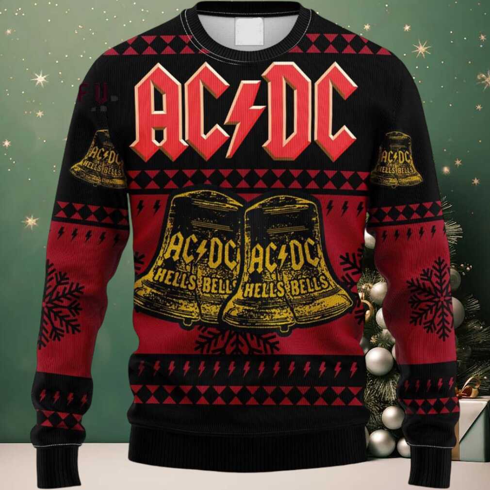 ACDC Hells Bells Music 2025 Ugly Christmas Sweater ACDC Hells Bells Music 2025 Ugly Christmas Sweater