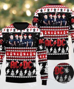 ACDC Member Playing Guitar 2025 Ugly Chirstmas Sweater