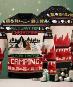 All I Want For Christmas Camping Ugly Christmas Sweater Crazy