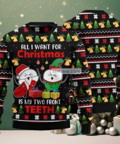 All I Want For Christmas Is My Two Front Teeth Ugly Christmas Sweaters Couples