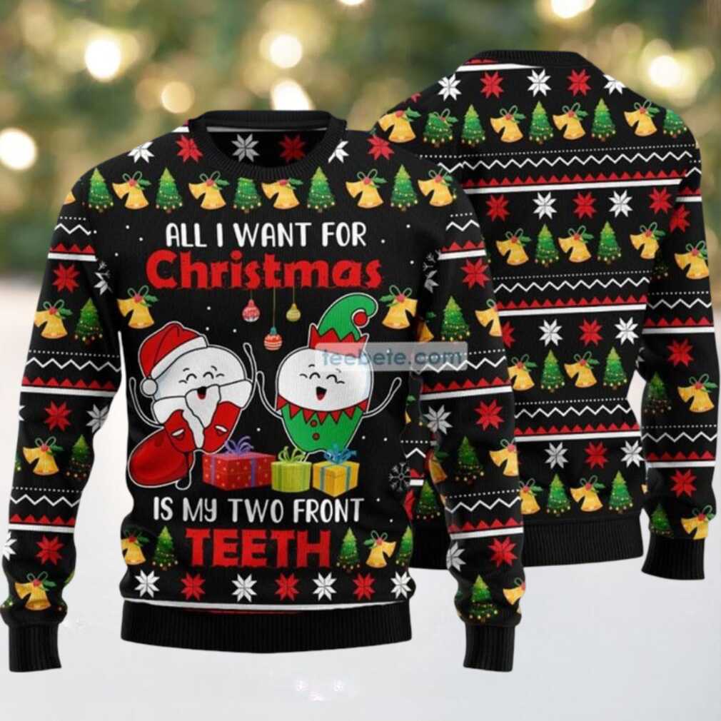 All I Want For Christmas Is My Two Front Teeth Ugly Christmas Sweaters Couples, hoodie, sweater, long sleeve and tank top All I Want For Christmas Is My Two Front Teeth Ugly Christmas Sweaters Couples