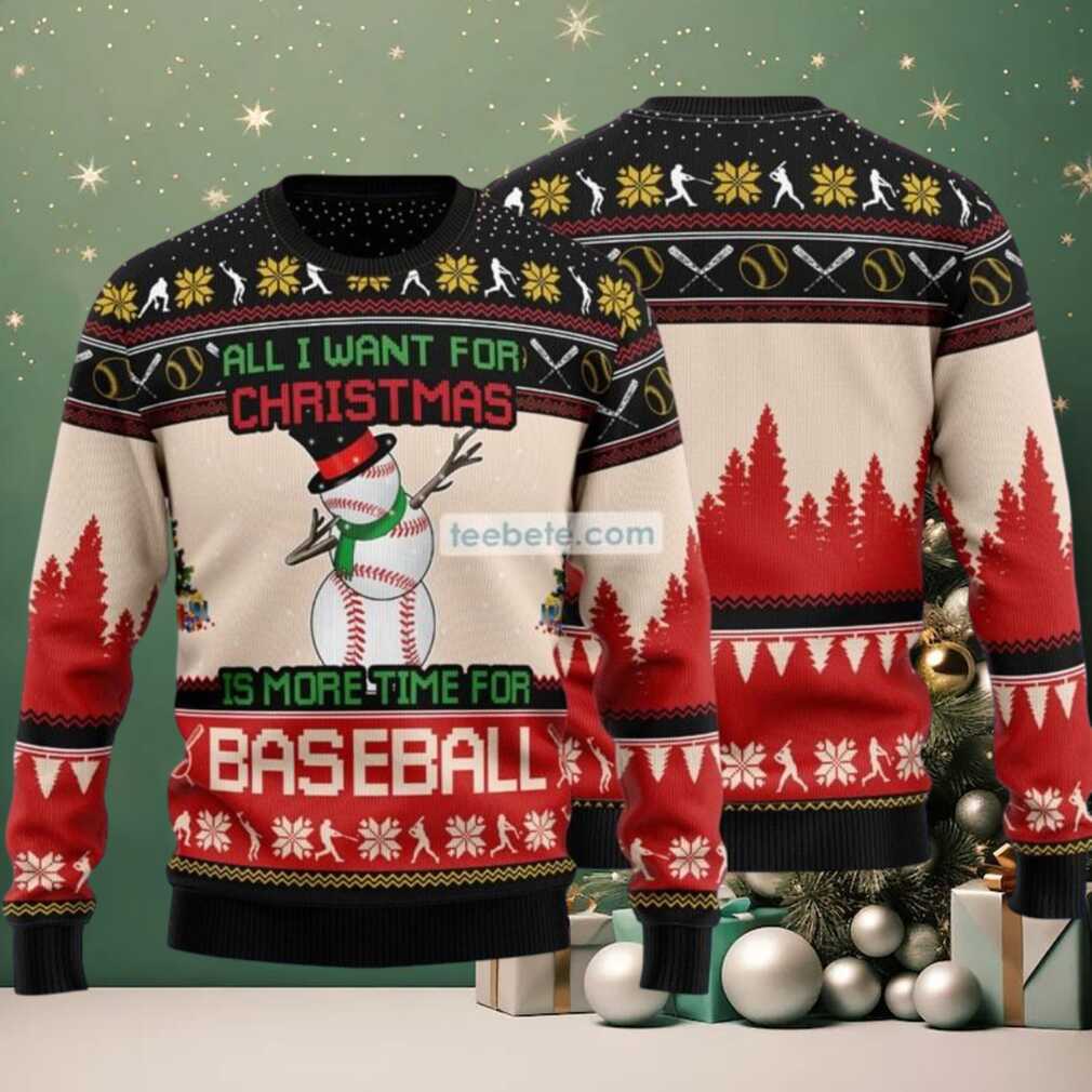 All I Want For Christmas Snowman Baseball Ugly Christmas Sweaters Family, hoodie, sweater, long sleeve and tank top All I Want For Christmas Snowman Baseball Ugly Christmas Sweaters Family