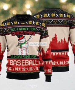 All I Want For Christmas Snowman Baseball Ugly Christmas Sweaters Family, hoodie, sweater, long sleeve and tank top All I Want For Christmas Snowman Baseball Ugly Christmas Sweaters Family