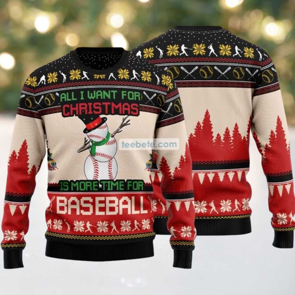 All I Want For Christmas Snowman Baseball Ugly Christmas Sweaters Family, hoodie, sweater, long sleeve and tank top All I Want For Christmas Snowman Baseball Ugly Christmas Sweaters Family