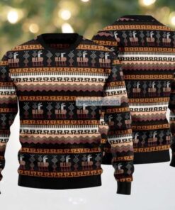 Alpaca Pattern Ugly Christmas Sweatshirt Black Best, hoodie, sweater, long sleeve and tank top Alpaca Pattern Ugly Christmas Sweatshirt Black Best