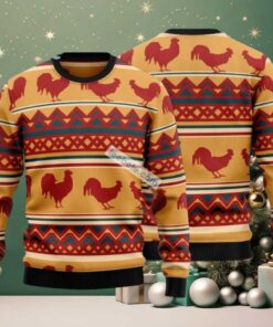 Amazing Chicken Ugly Christmas Sweaters Adults Orange Funny