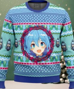 Aqua KonoSuba Ugly Christmas Sweater, hoodie, sweater, long sleeve and tank top Aqua KonoSuba Ugly Christmas Sweater