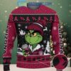 Black Snowflake Pattern Snoopy Ice Skating in Red Winter Outfit with Green Scarf Ugly Christmas Sweater