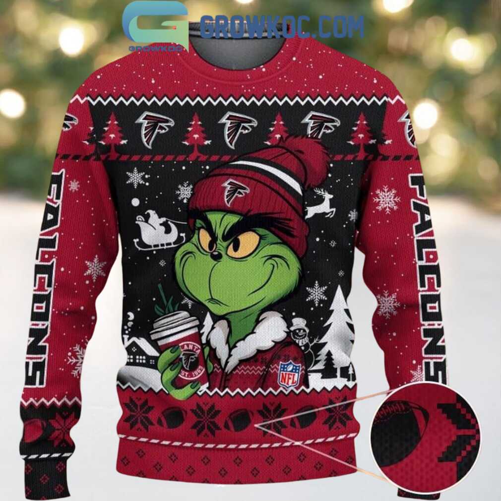 Atlanta Falcons Grinch Stolen Christmas 2025 Grinchmas Ugly Sweater, hoodie, sweater, long sleeve and tank top Atlanta Falcons Grinch Stolen Christmas 2025 Grinchmas Ugly Sweater - Back View