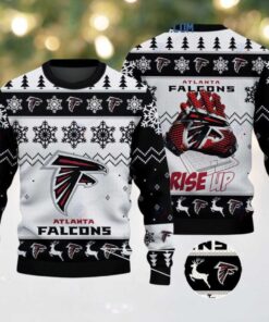 Atlanta Falcons Rise Up Christmas Ugly Sweater, hoodie, sweater, long sleeve and tank top Atlanta Falcons Rise Up Christmas Ugly Sweater