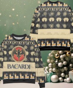 Bacardi Rum Snowflake Pattern Ugly Christmas Sweater