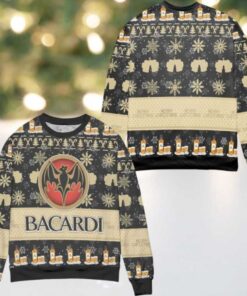Bacardi Rum Snowflake Pattern Ugly Christmas Sweater