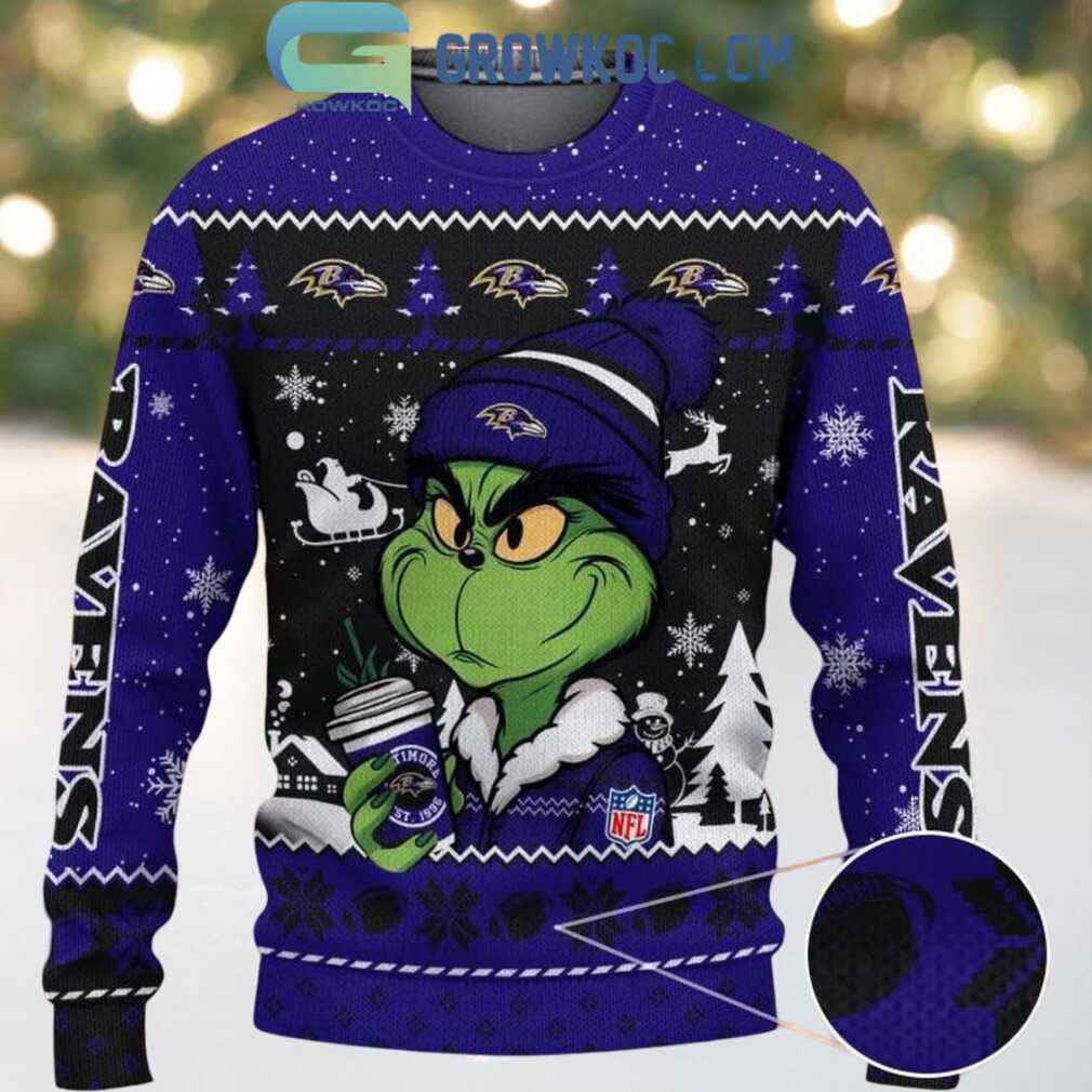 Baltimore Ravens Grinch Stolen Christmas 2025 Grinchmas Ugly Sweater Baltimore Ravens Grinch Stolen Christmas 2025 Grinchmas Ugly Sweater