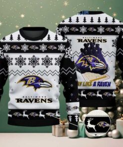 Baltimore Ravens Play Like A Raven Christmas Ugly Sweater Baltimore Ravens Play Like A Raven Christmas Ugly Sweater