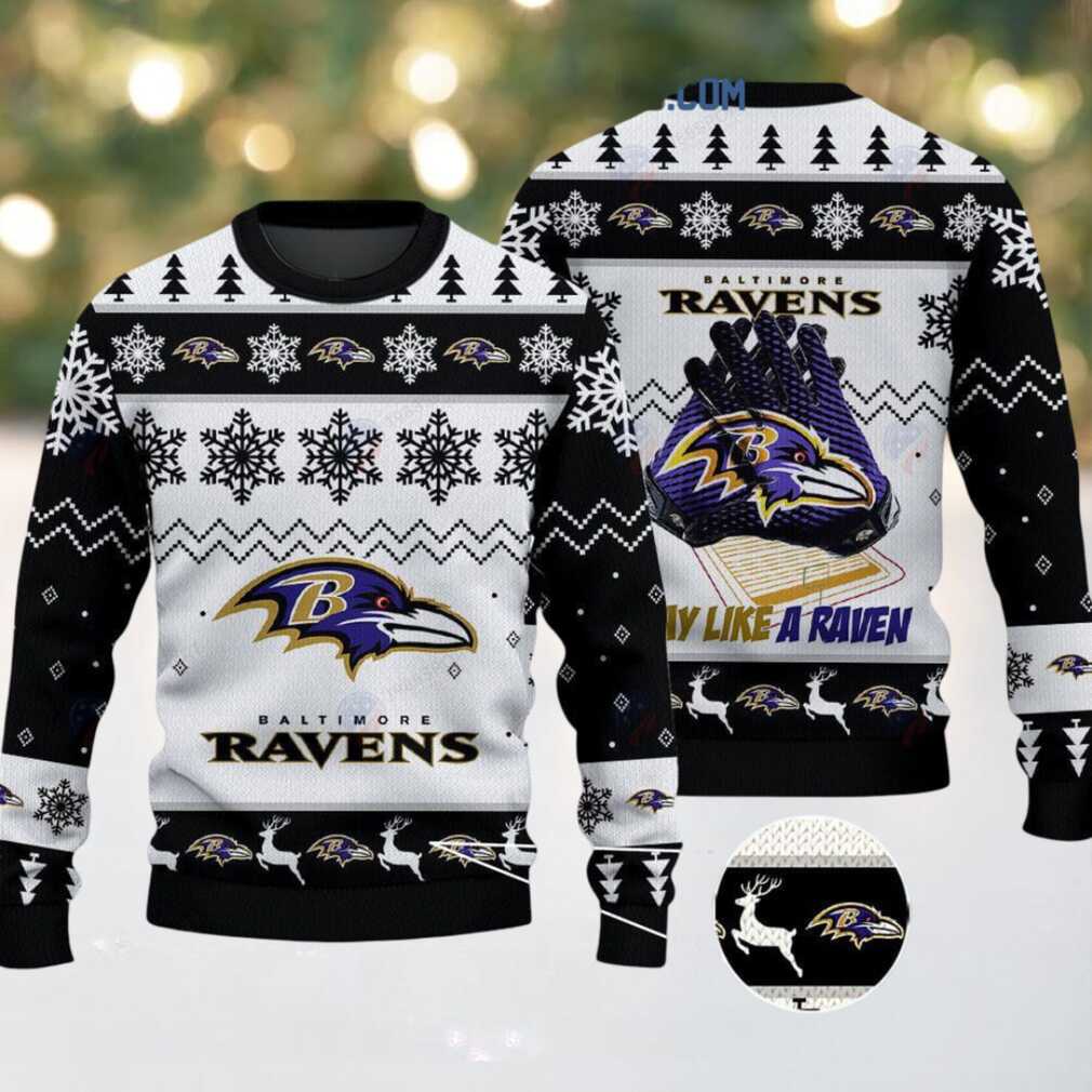 Baltimore Ravens Play Like A Raven Christmas Ugly Sweater Baltimore Ravens Play Like A Raven Christmas Ugly Sweater