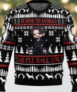 Be Kind to Animals John Wick Ugly Christmas Sweater