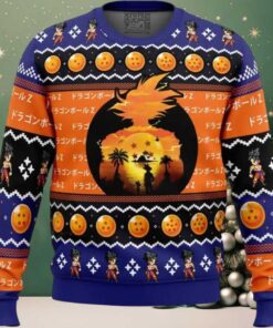 Beautiful Sunset Dragon Ball Z Ugly Christmas Sweater, hoodie, sweater, long sleeve and tank top Beautiful Sunset Dragon Ball Z Ugly Christmas Sweater