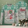 Black & Green Zigzag Knit “Busch Light Grinch Santa” Ugly Christmas Sweater