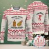 Black & Gold Snowflake Pattern “Modelo Beer Cat Meme & Santa Hat” Ugly Christmas Sweater