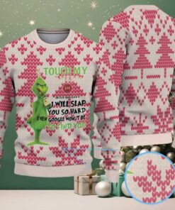 Beige Red Jameson Grinch Touch My Whiskey Christmas Ugly Sweater