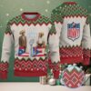 Maroon Christmas Tree Pattern “Modelo Beer Cat Meme & Santa Hat” Ugly Sweater