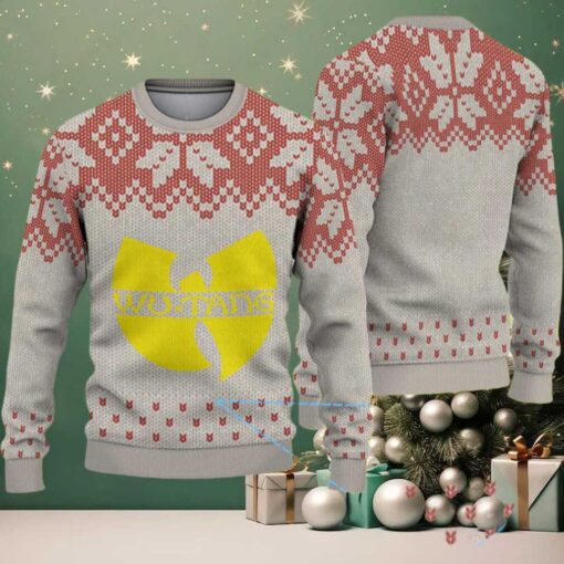 Beige and Red Snowflake Pattern “Wu Tang Clan Yellow Logo” Ugly Christmas Sweater
