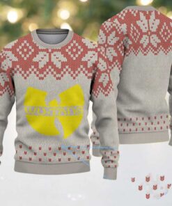 Beige and Red Snowflake Pattern “Wu Tang Clan Yellow Logo” Ugly Christmas Sweater
