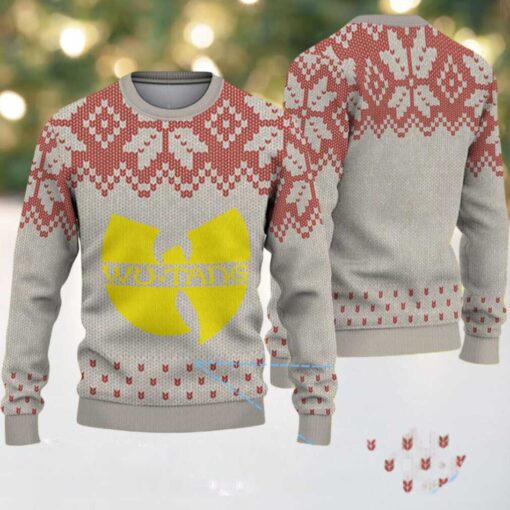 Beige and Red Snowflake Pattern “Wu Tang Clan Yellow Logo” Ugly Christmas Sweater