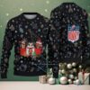 Black Gold Snowflake Pattern Budweiser Santa Hat “King of Beers” Ugly Christmas Sweater