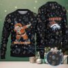 Brown Merry Christmas Black Santa with Snowflake & Chevron Knit Pattern – Vintage Ugly Christmas Sweater