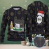 Beige & Red Candy Cane Pattern “Drinking and Casting Fireball” Ugly Christmas Sweater – Fireball Cinnamon Whisky Edition