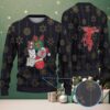 Black White Snowflake and Gift Pattern Grinch x Snoopy Tito’s Handmade Vodka Ugly Christmas Sweater