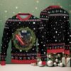 Mustard Yellow & White Black Santa “Dear Santa I’ve Been Good ish” with Snowflake and Reindeer Pattern – Vintage Ugly Christmas Sweater