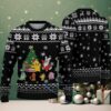 Green Ugly Christmas Sweater with White Snowflakes Featuring Santa Claus and Naughty Quote “Merry Christmas Ya Filthy Animal”