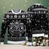 Green Ugly Christmas Sweater with Snowflake Pattern Featuring Dinosaur in Red Knit